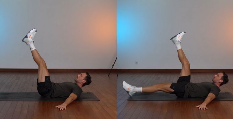 bài tập cơ bụng 6 múi học sinh single leg drop