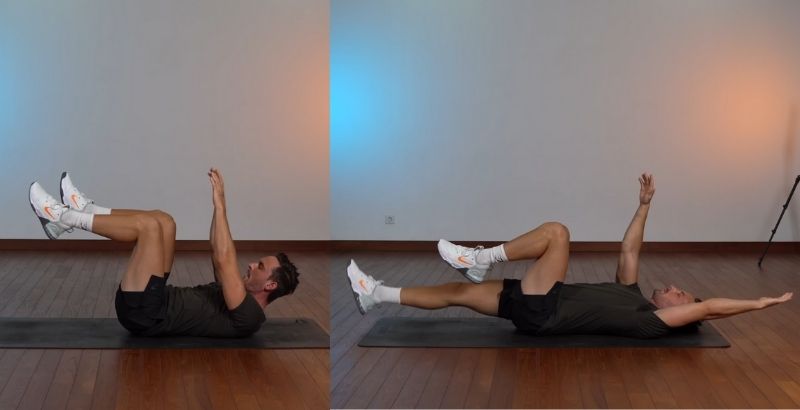 bài tập cơ bụng 6 múi học sinh dead bugs