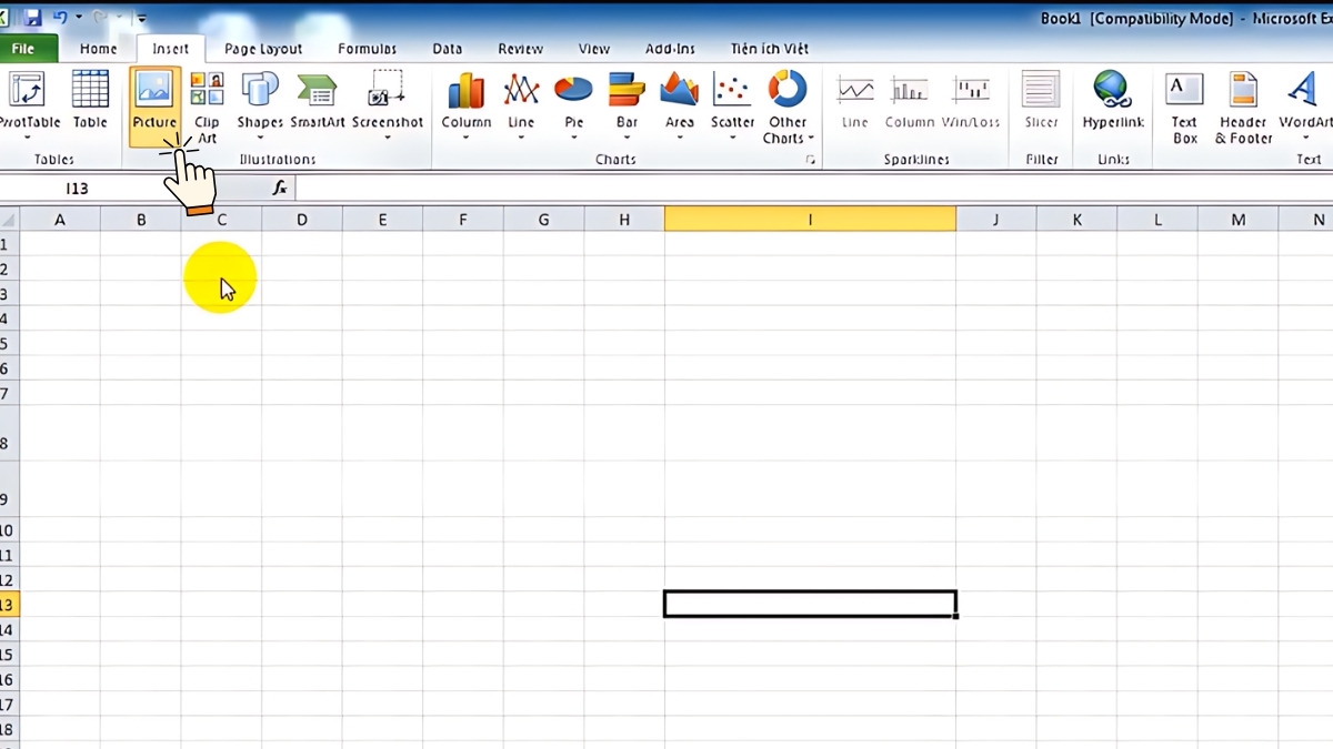 Cách tạo kích thước ảnh 3x4 trong Excel bước 1