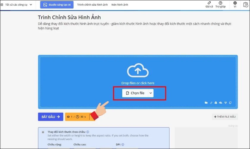 Cách chỉnh kích thước ảnh 4x6 online trên IMG2Go