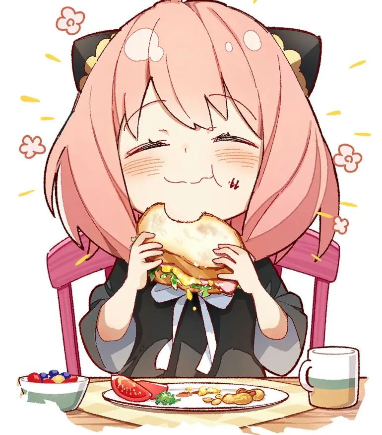 Anya ăn sandwich ngon lành cực vui