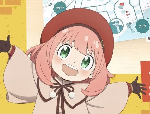 Anya mặc đồ thủy thủ đội mũ rơm