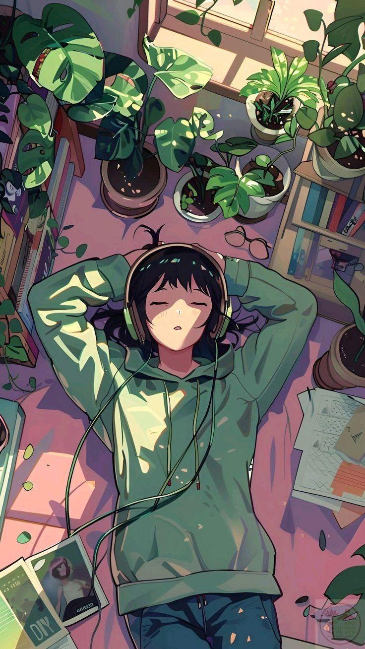 Ánh nhìn trong trẻo của nhân vật nữ anime làm bức ảnh thêm phần lôi cuốn và tinh tế