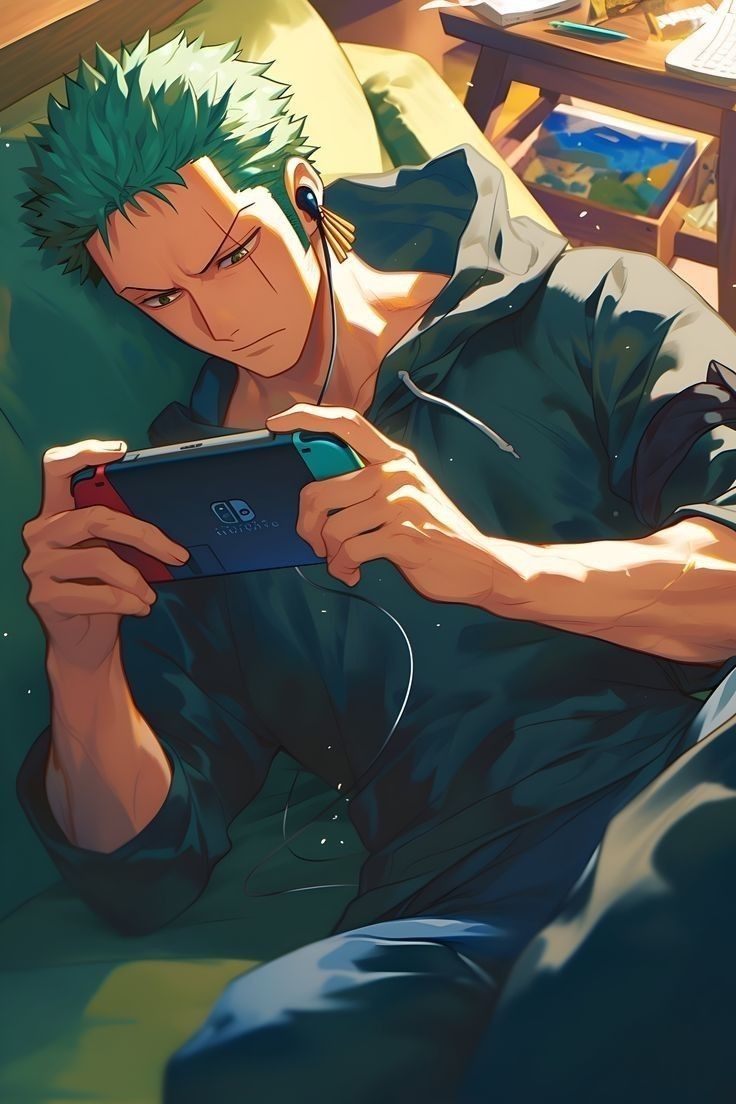 Zoro chơi điện thoại