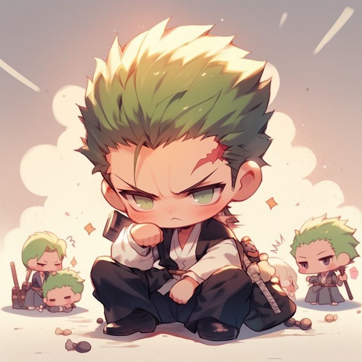 Zoro chibi ngồi ngầu