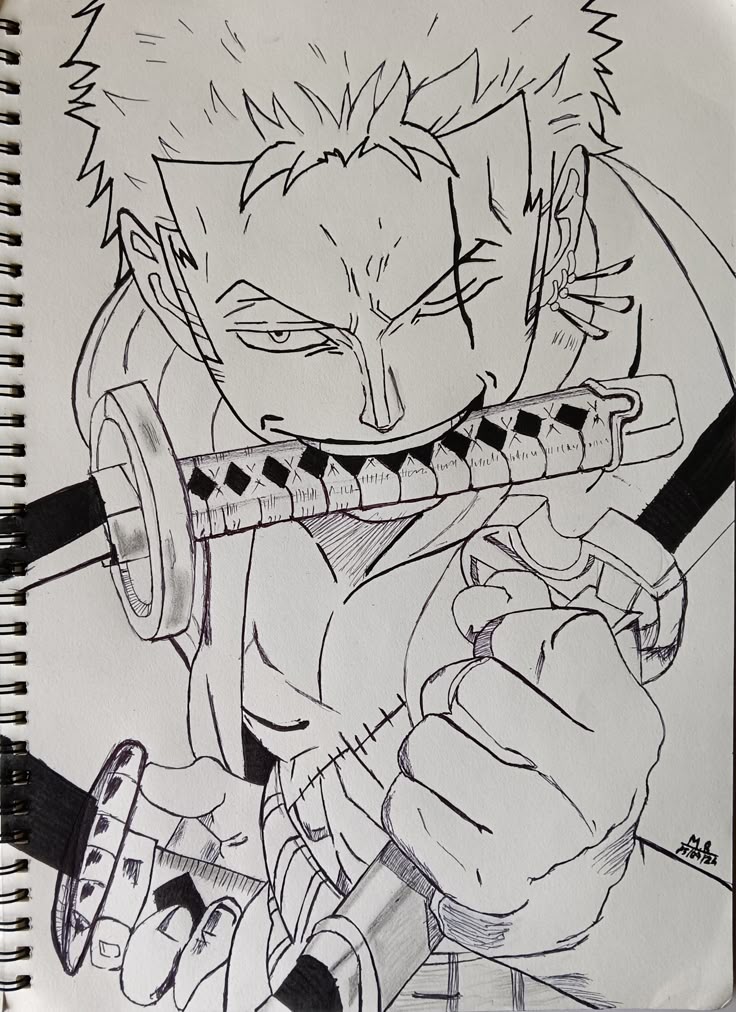 Ảnh vẽ Zoro tam kiếm