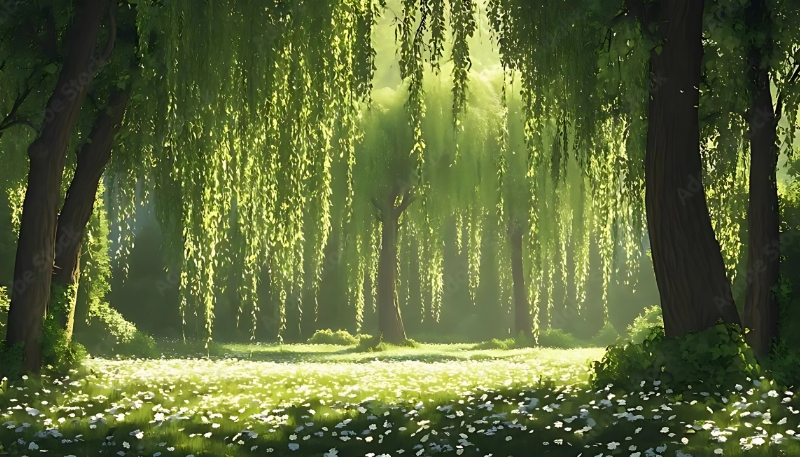 Hình nền cây xanh hoạt hình