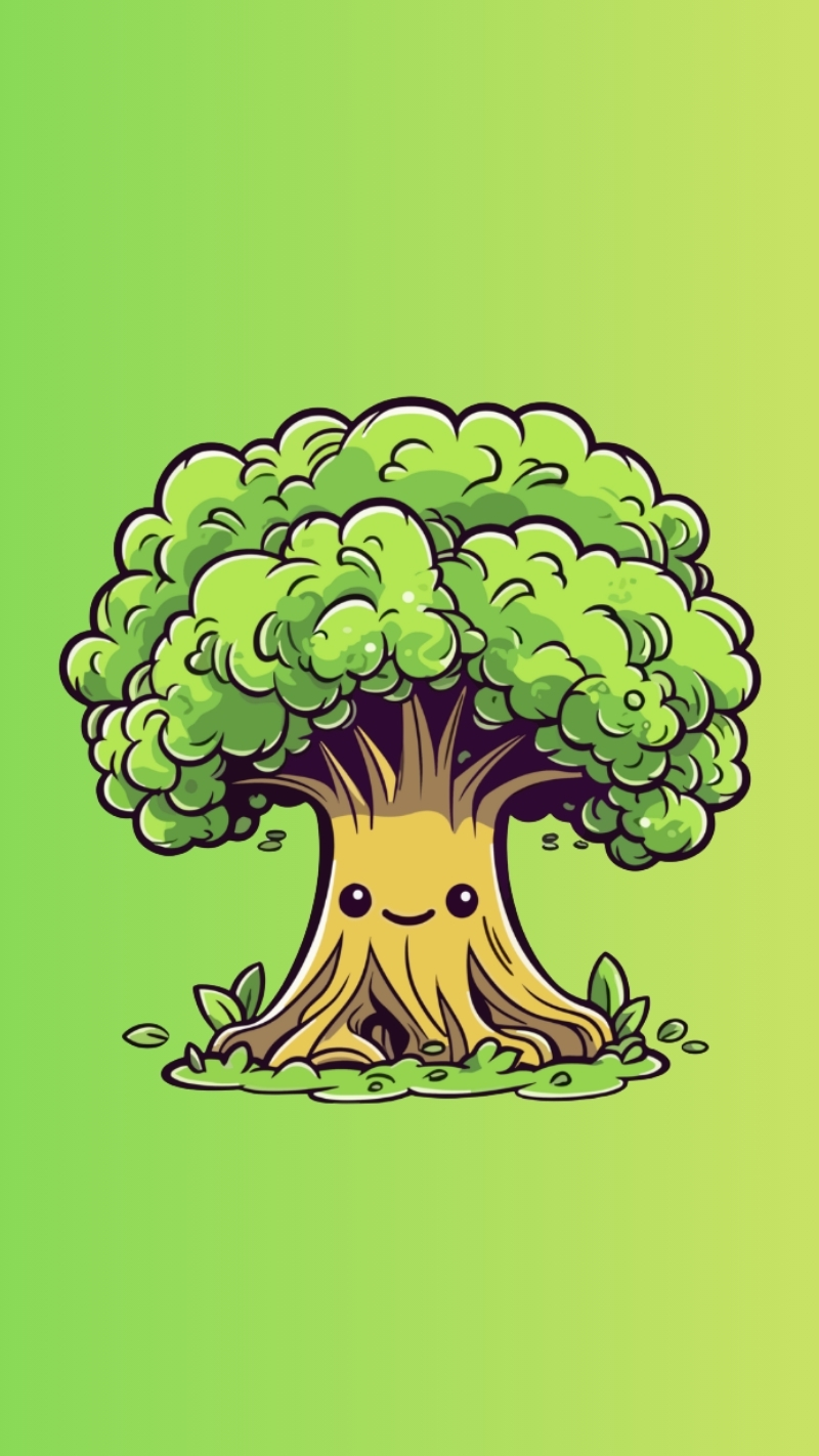 hình nền cây xanh cute anime