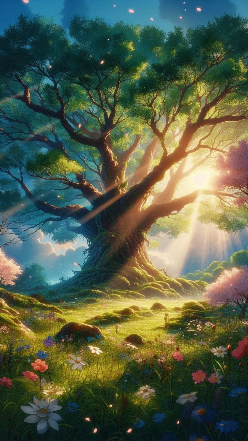 tải hình ảnh cây xanh anime miễn phí