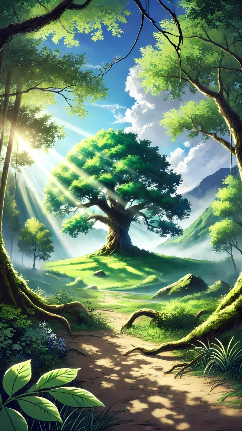 bộ sưu tập hình ảnh cây xanh anime đẹp