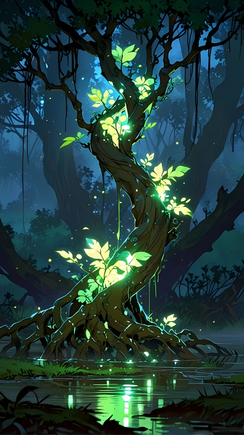 hình nền cây xanh anime 4k