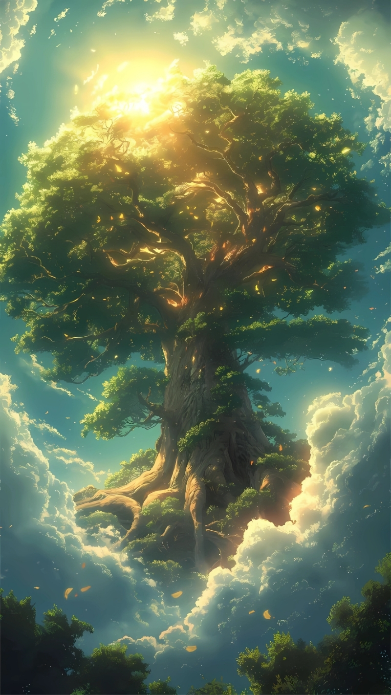 hình nền cây xanh anime cho laptop