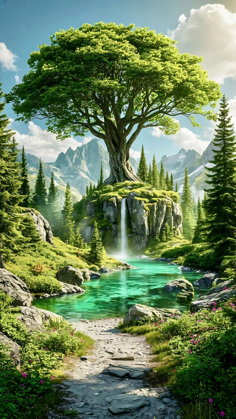 tải hình nền cây xanh cực chill miễn phí