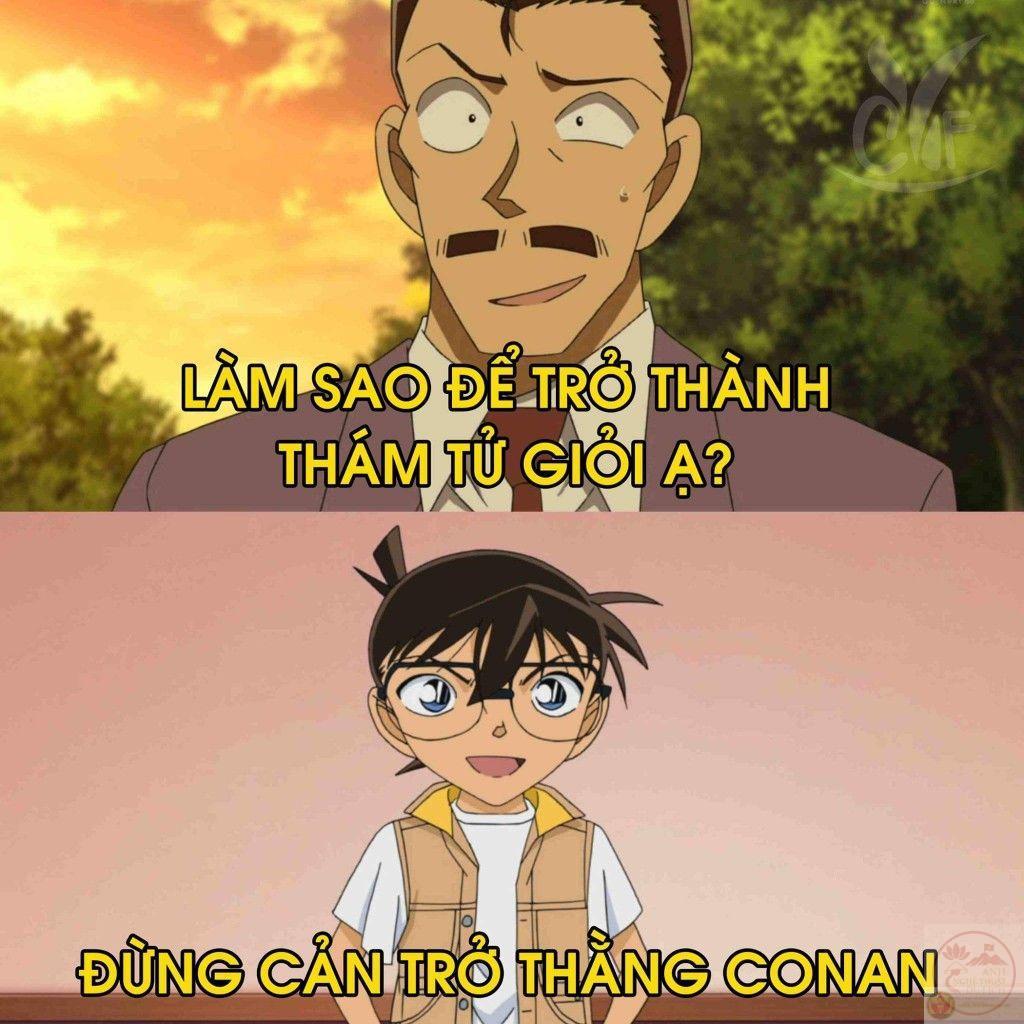 Biểu cảm đáng yêu của Conan xuất hiện trong meme chế