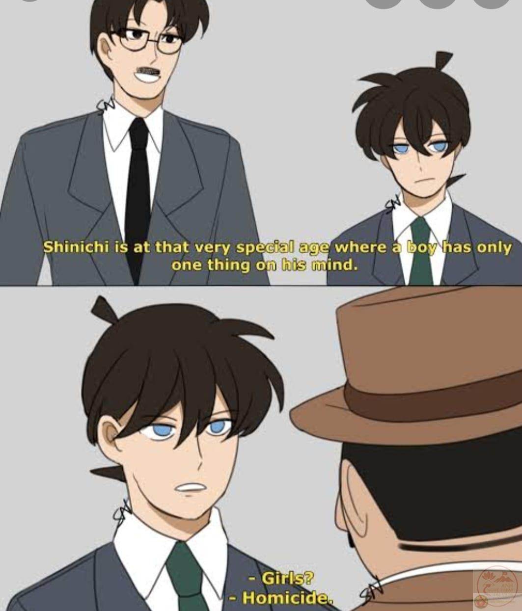 Meme vui nhộn từ hình Conan được chia sẻ rộng rãi