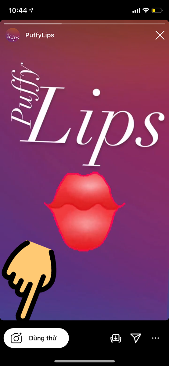 chọn mục Dùng thử