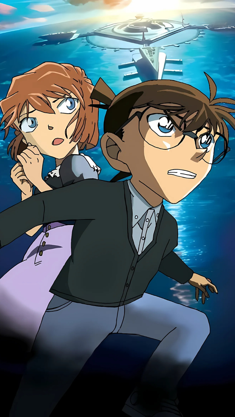 hình nền điện thoại conan và haibara
