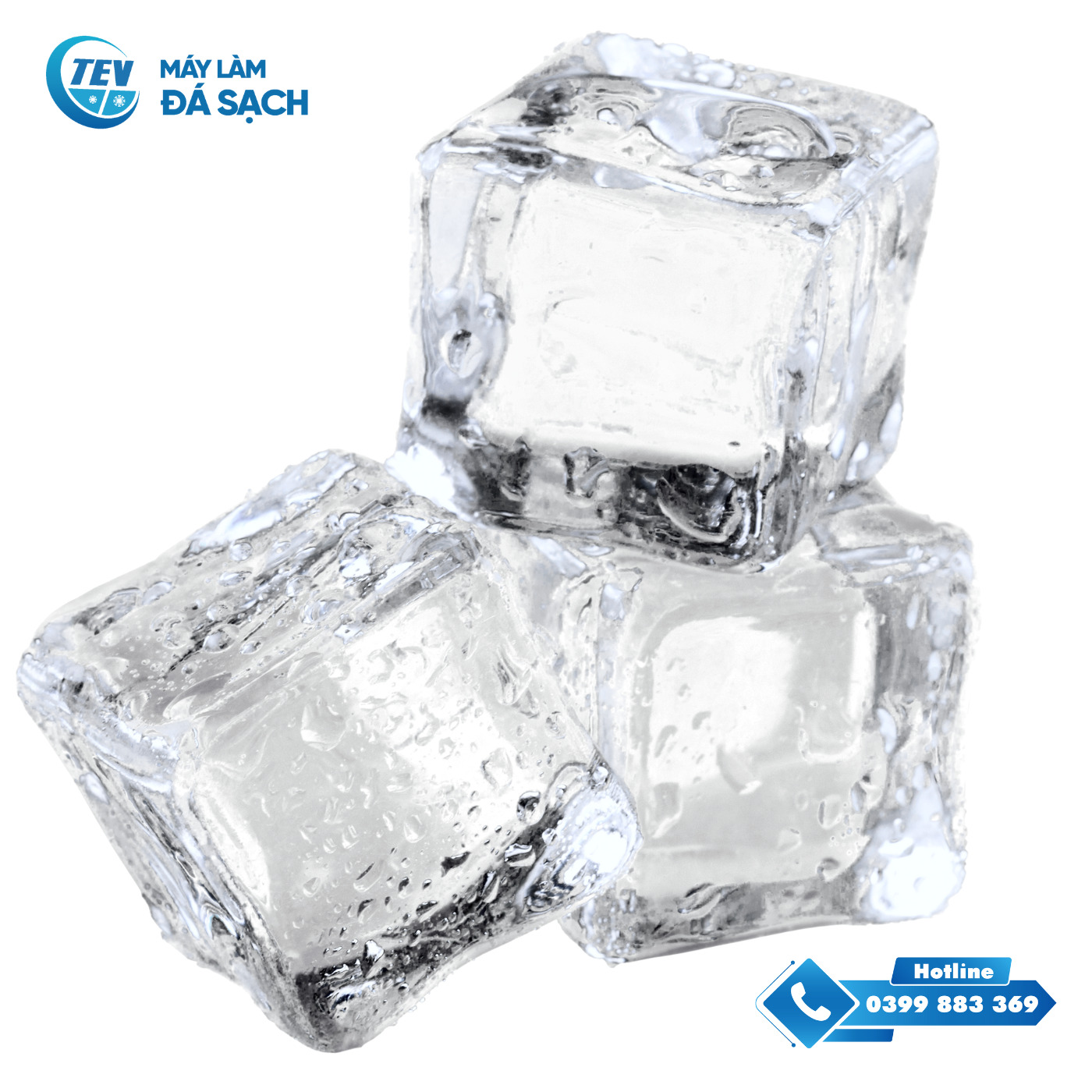 Hình ảnh đá viên tinh khiết đang rơi