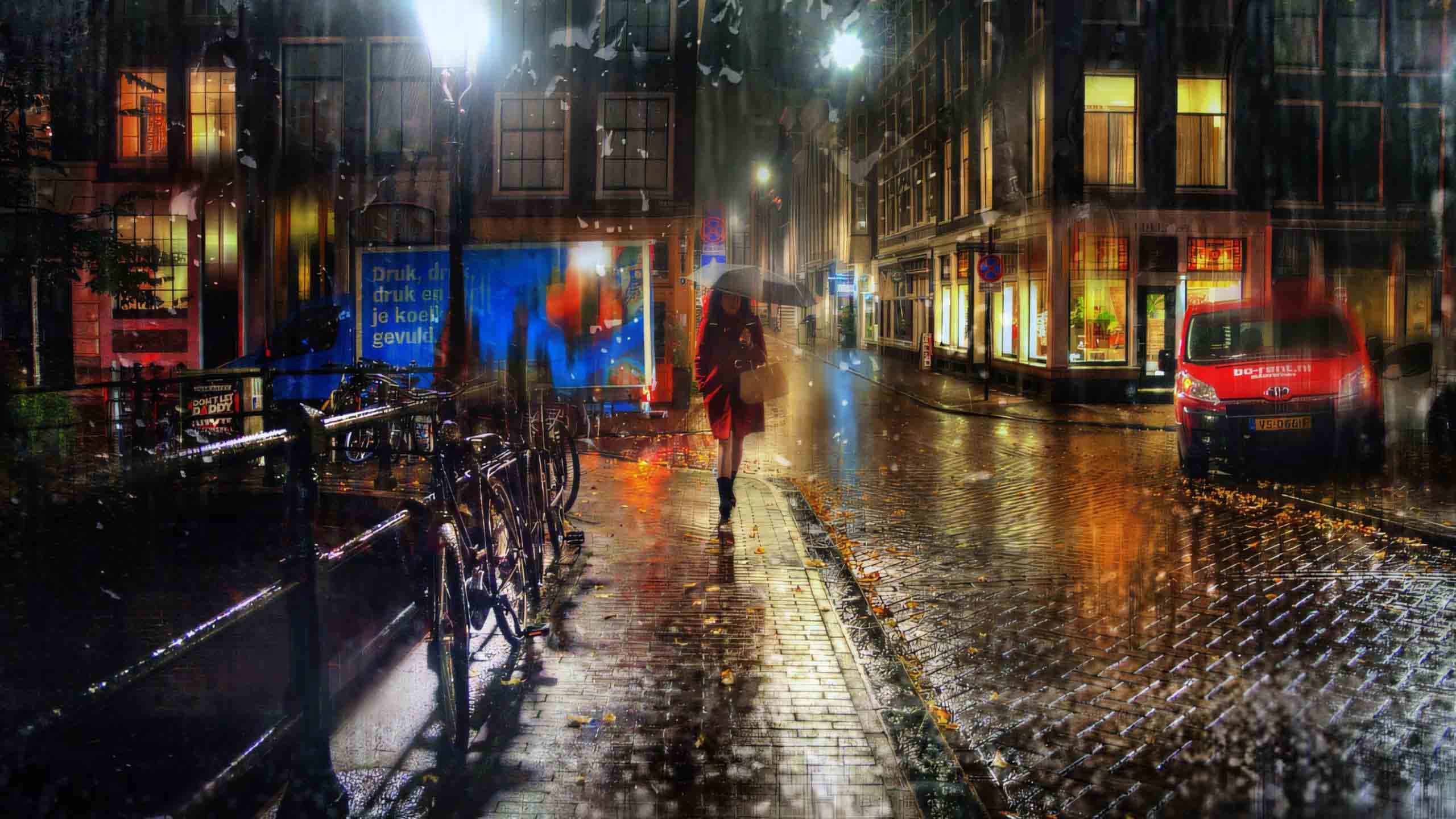 con mua dem hinh anh mua buon tren pho 2560px 1440px 2k 7