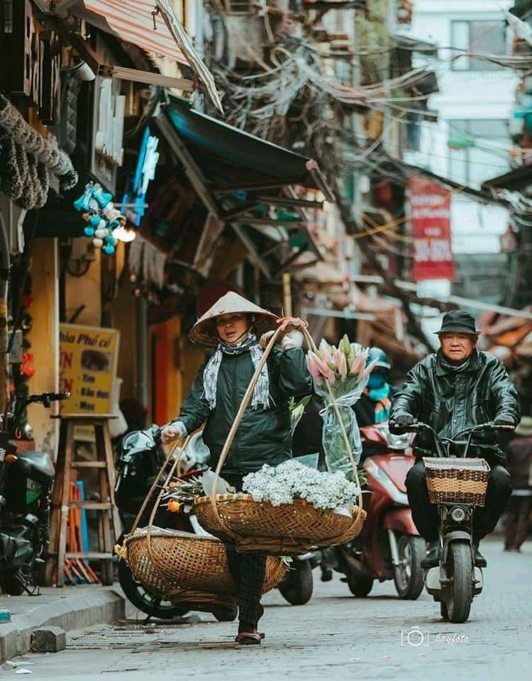 Hình ảnh làng quê thanh bình nơi phiên chợ quê họp mỗi sáng