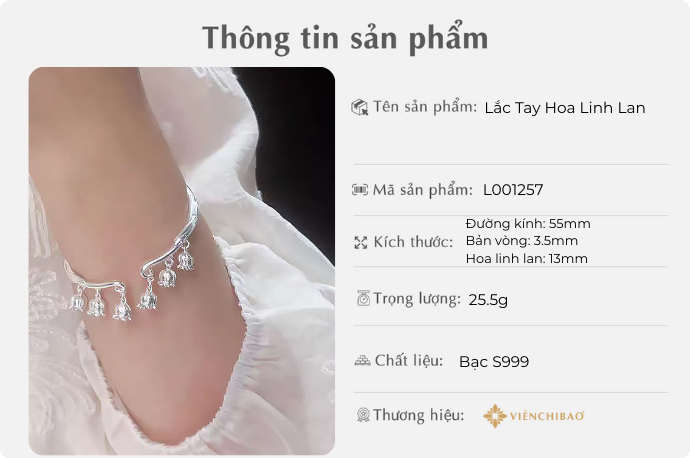 Lắc Tay Hoa Linh Lan - Viễn Chí Bảo - L001257