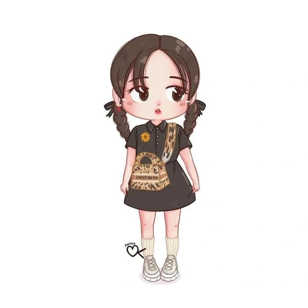 Ảnh Jisoo ngầu phiên bản chibi siêu dễ thương
