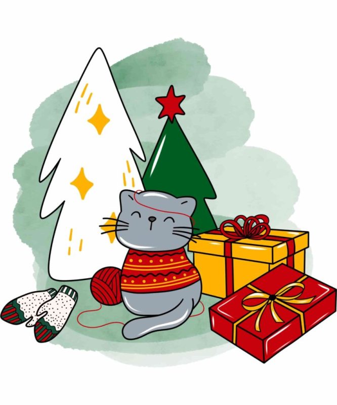 1001 mẫu tải con mèo vector cho noel