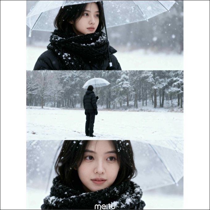 Cách tạo ảnh mùa đông tuyết trắng bằng Meitu