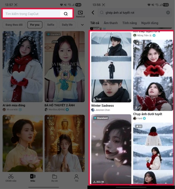 Cách tạo ảnh mùa đông tuyết trắng bằng Capcut