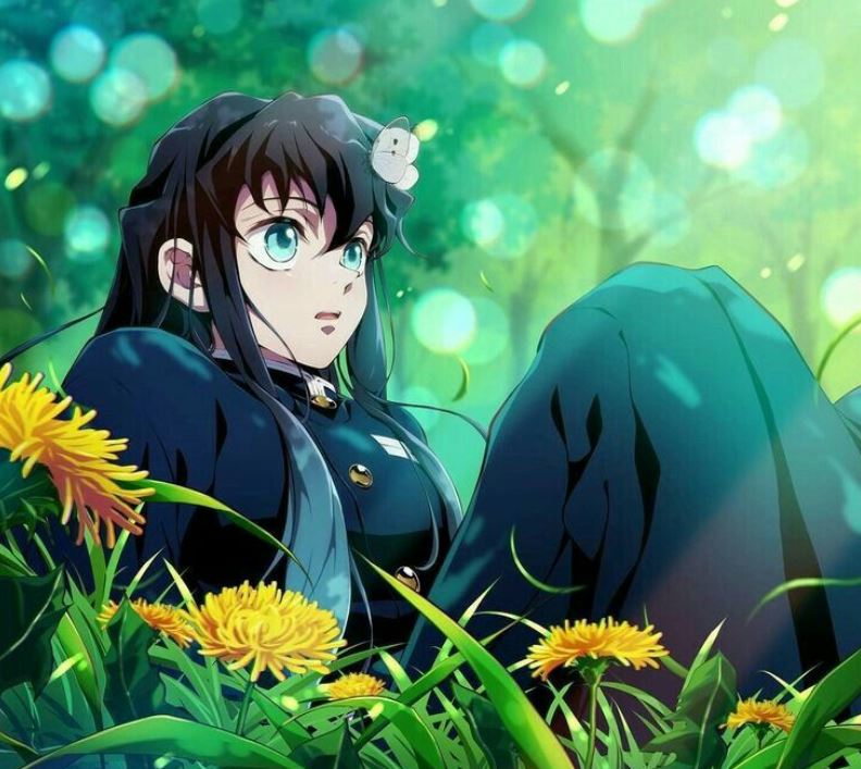 Muichirou thư thái giữa cánh đồng hoa dại