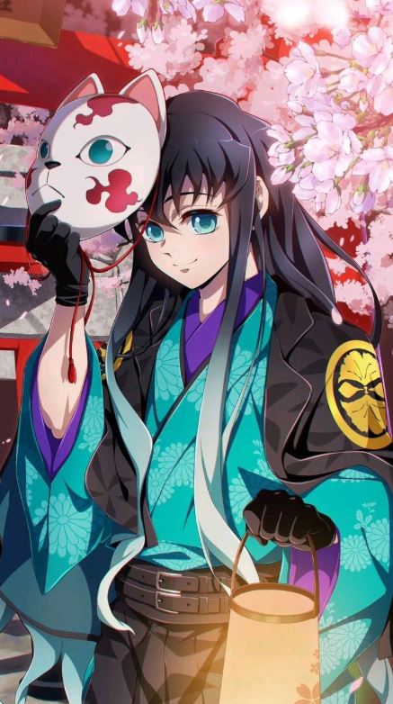 Muichirou đeo mặt nạ tại lễ hội