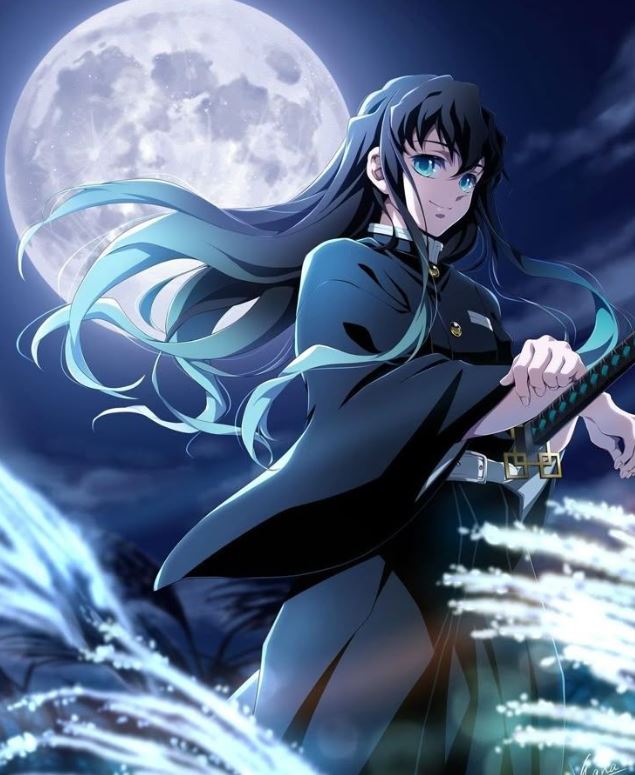 Muichirou với mái tóc tung bay