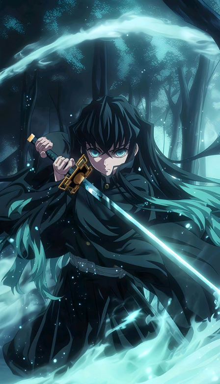 Muichirou tung chiêu thức giữa rừng đêm huyền ảo