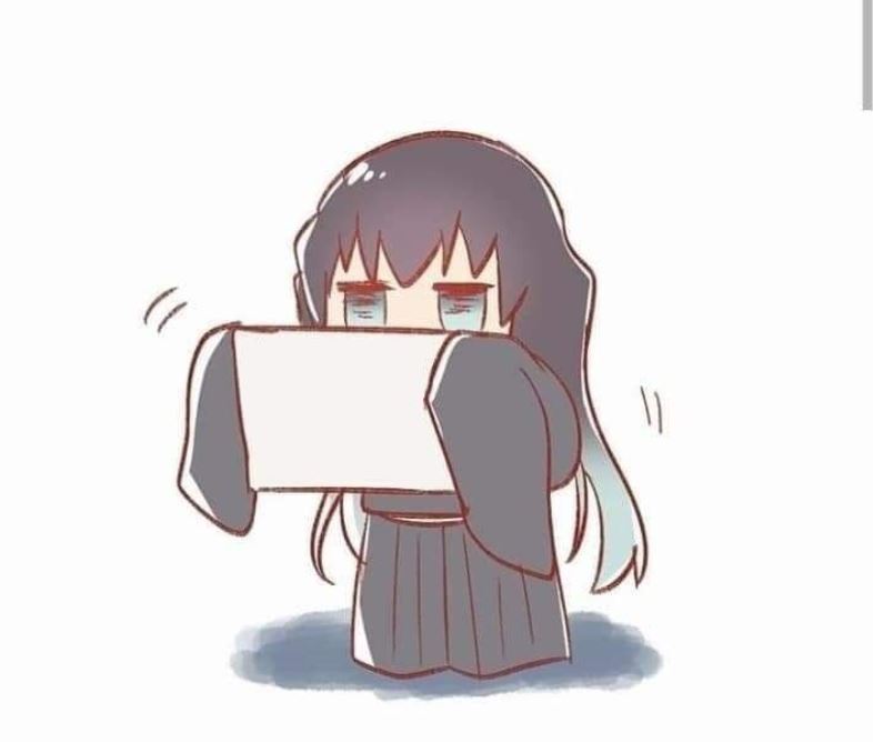 Muichirou giấu mặt trong tấm bảng trắng