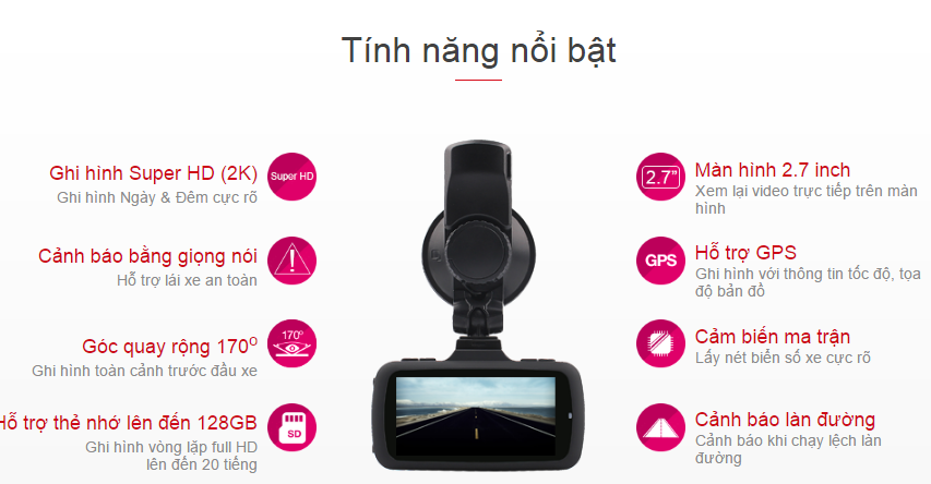 Tính năng của Camera hành trình ô tô Vietmap K9 Pro
