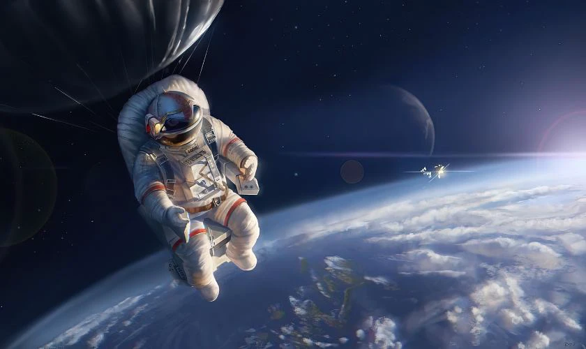 Wallpaper chill phi hành gia cho máy tính