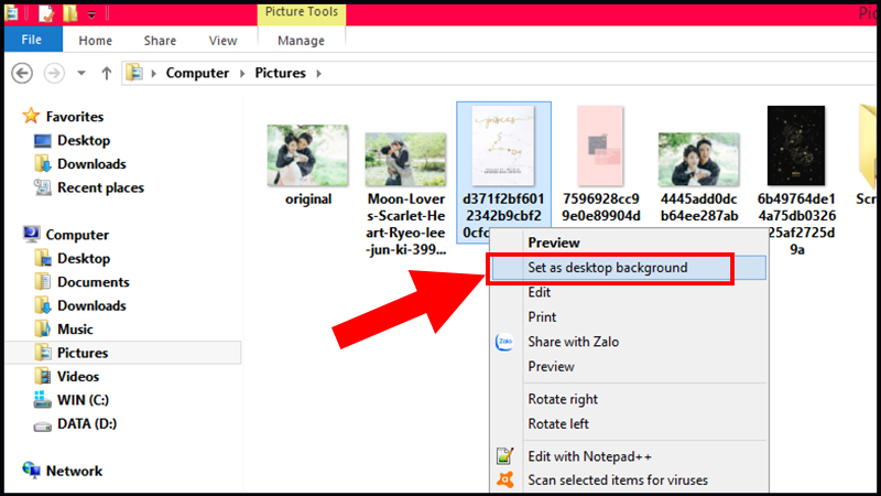 Chọn mục Background và chọn ảnh bạn thích