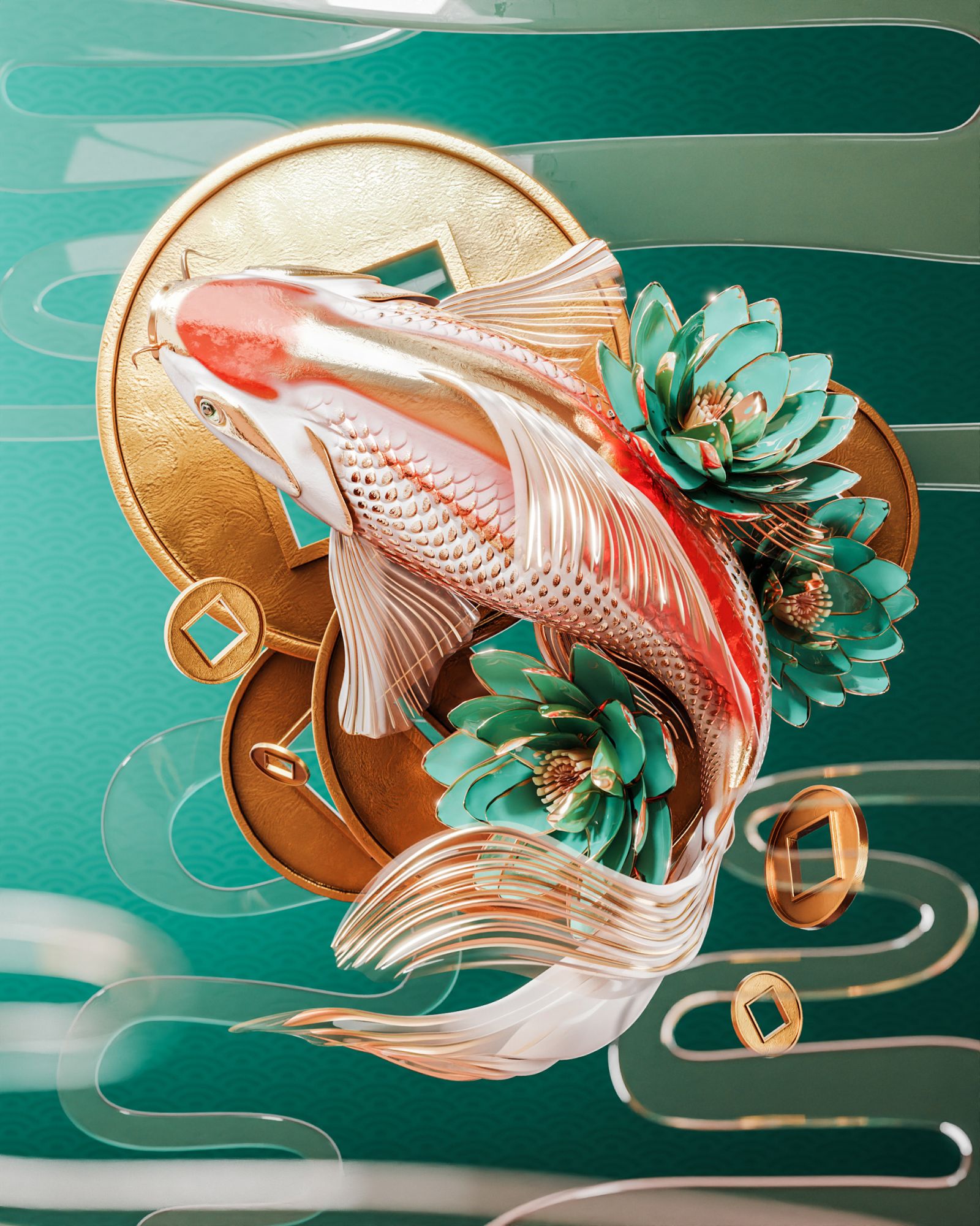 hình nền may mắn cá chép