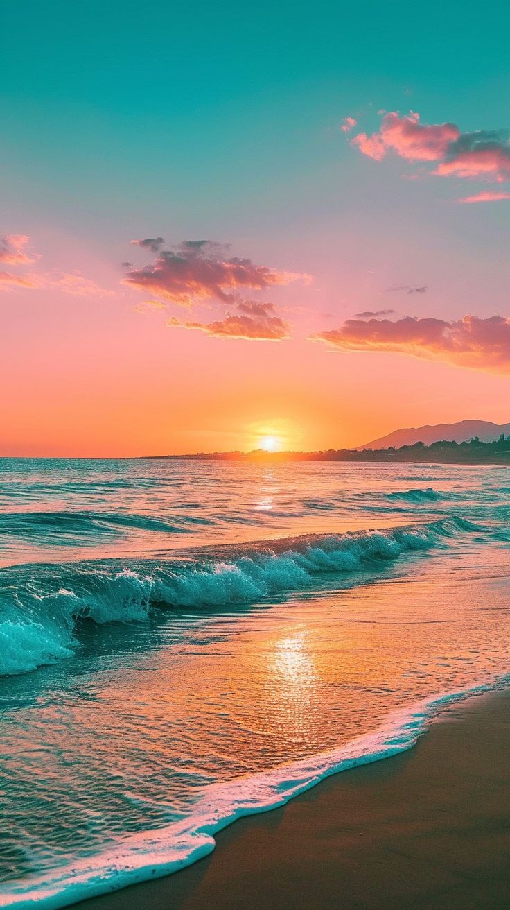 Hình nền bình minh trên biển đẹp, chill