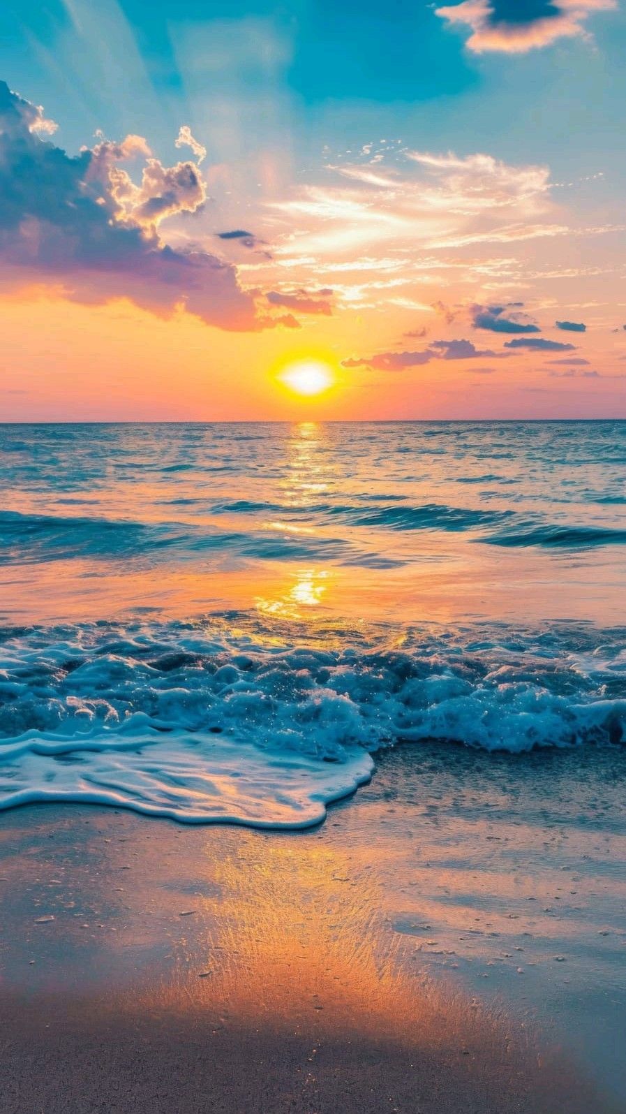 Hình nền bình minh trên biển đẹp, chill