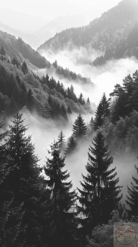 Ảnh phong cảnh chill đen trắng