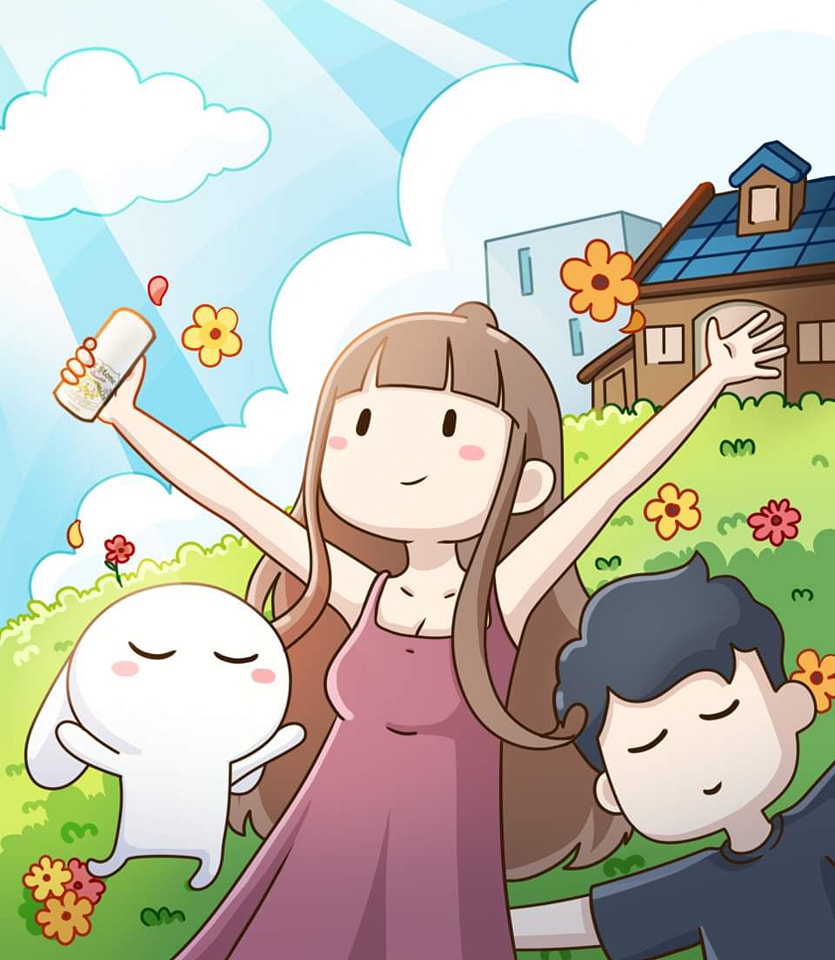 Hình nền thỏ 7 màu lầy Kawaii