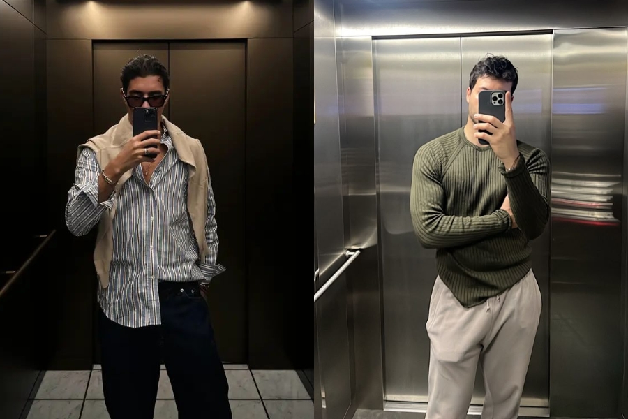 Tạo dáng chụp ảnh trước gương khi đi thang máy cũng là gợi ý hay ho!