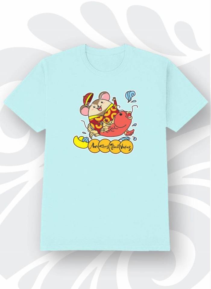 Mấu áo thun hình chuột cá chép mang lại may mắn và tài lộc