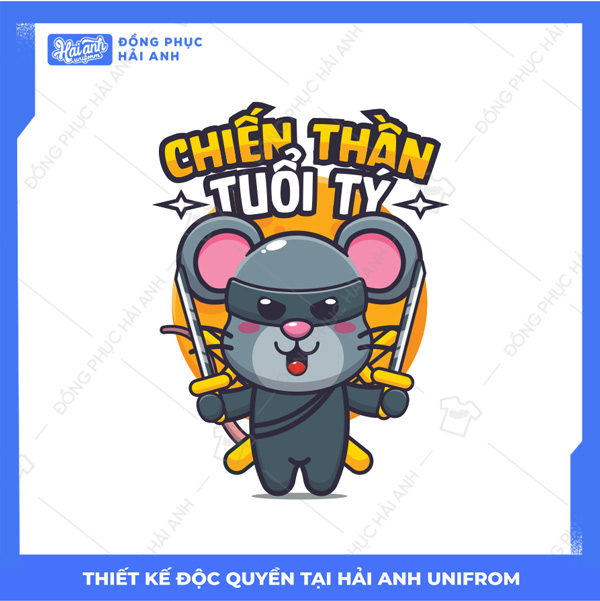 Mẫu logo hình “Chuột kiếm hiệp” cực chất giúp lớp bạn khoe cá tính