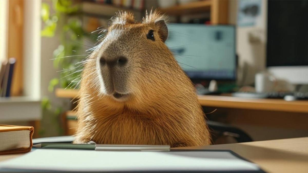 Hình nền máy tính Capybara cute vô tri