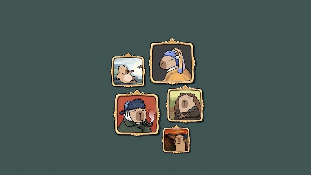 Hình nền máy tính Capybara cute vô tri