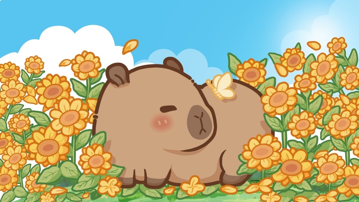 Hình nền máy tính Capybara cute vô tri