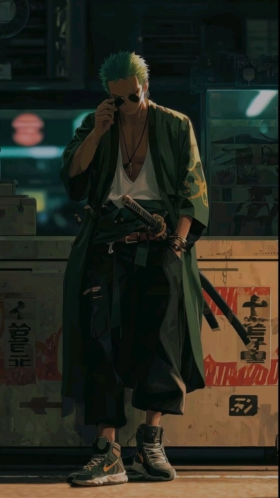 ảnh nền zoro đeo kính trầm lặng