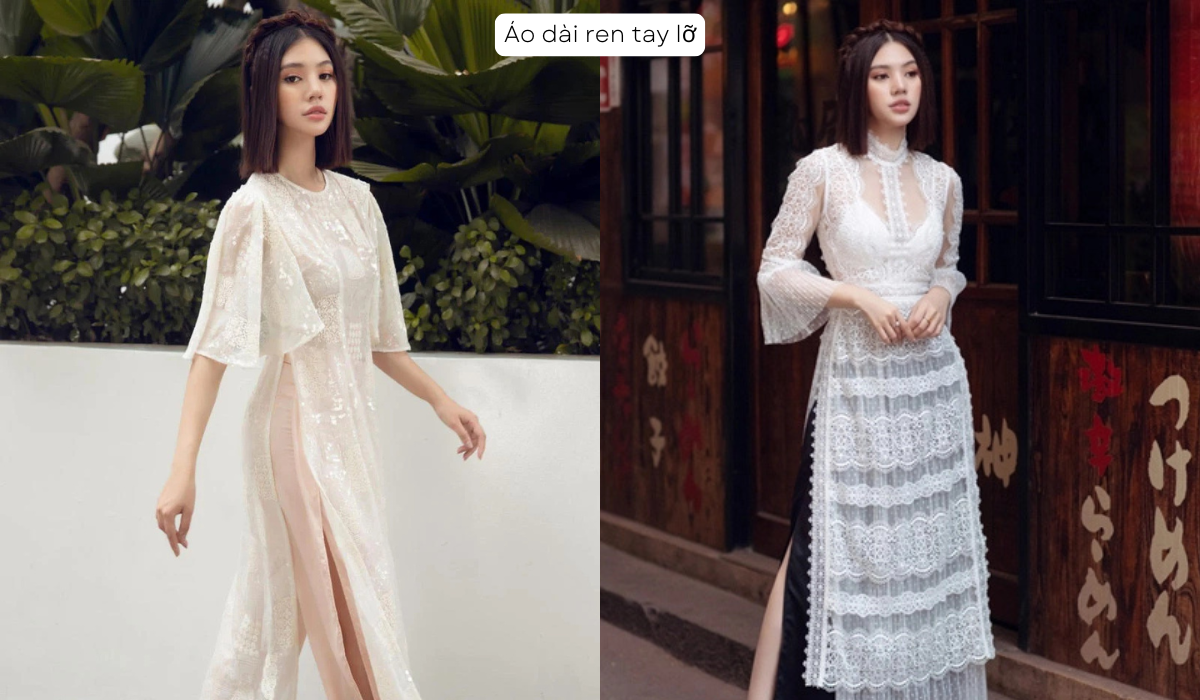 Áo dài tơ tay lỡ